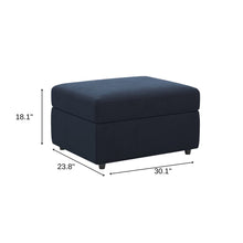 Load image into Gallery viewer, 30" Black Velvet Storage Ottoman
