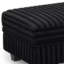 Load image into Gallery viewer, 30" Black Faux Fur Storage Ottoman
