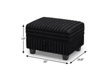 Load image into Gallery viewer, 30" Black Faux Fur Storage Ottoman
