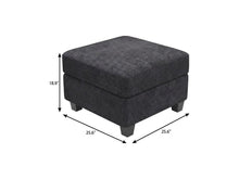 Load image into Gallery viewer, 25" Black Velvet Storage Ottoman
