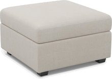 Load image into Gallery viewer, 30" Beige and Black Chenille Storage Ottoman
