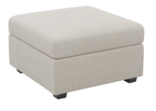Load image into Gallery viewer, 30" Beige and Black Chenille Storage Ottoman
