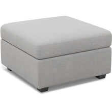 Load image into Gallery viewer, 30" Beige and Black Chenille Storage Ottoman

