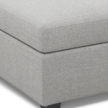 Load image into Gallery viewer, 30" Beige and Black Chenille Storage Ottoman
