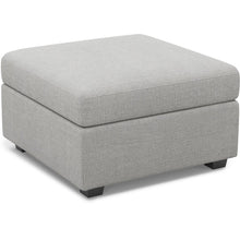 Load image into Gallery viewer, 30" Beige and Black Chenille Storage Ottoman
