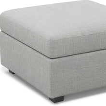 Load image into Gallery viewer, 30" Beige and Black Chenille Storage Ottoman
