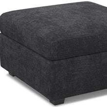 Load image into Gallery viewer, 30" Beige and Black Chenille Storage Ottoman
