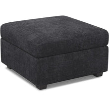 Load image into Gallery viewer, 30" Beige and Black Chenille Storage Ottoman
