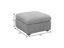 Load image into Gallery viewer, 30" Beige and Black Chenille Storage Ottoman
