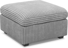 Load image into Gallery viewer, 30" Beige and Black Chenille Storage Ottoman
