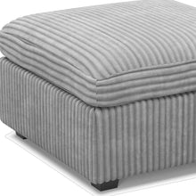 Load image into Gallery viewer, 30" Beige and Black Chenille Storage Ottoman
