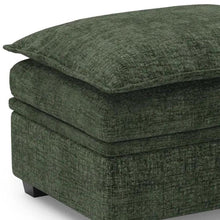 Load image into Gallery viewer, 30" Green and Black Chenille Storage Ottoman
