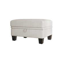 Load image into Gallery viewer, 29" Beige and Black Chenille Storage Ottoman
