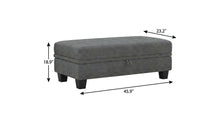 Load image into Gallery viewer, 46" Beige and Black Chenille Storage Ottoman

