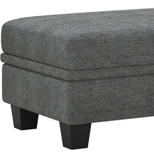 Load image into Gallery viewer, 46" Beige and Black Chenille Storage Ottoman
