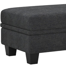 Load image into Gallery viewer, 46" Beige and Black Chenille Storage Ottoman

