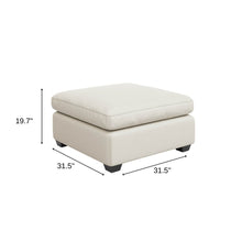 Load image into Gallery viewer, 32" Beige and Black Velvet Ottoman
