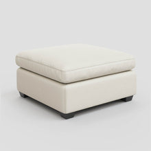 Load image into Gallery viewer, 32" Beige and Black Velvet Ottoman

