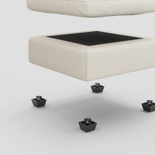 Load image into Gallery viewer, 32" Beige and Black Velvet Ottoman
