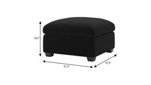 Load image into Gallery viewer, 32" Beige and Black Velvet Ottoman
