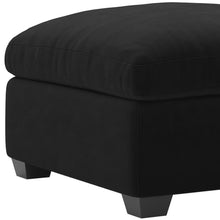 Load image into Gallery viewer, 32" Beige and Black Velvet Ottoman
