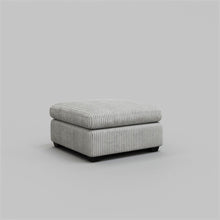 Load image into Gallery viewer, 32" Beige and Black Velvet Ottoman
