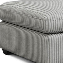 Load image into Gallery viewer, 32" Beige and Black Velvet Ottoman
