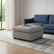 Load image into Gallery viewer, 32" Beige and Black Velvet Ottoman
