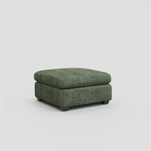 Load image into Gallery viewer, 32" Beige and Black Velvet Ottoman
