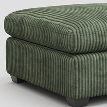 Load image into Gallery viewer, 32" Beige and Black Velvet Ottoman
