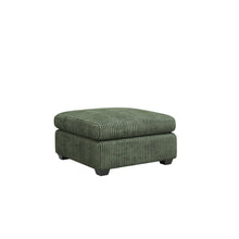 Load image into Gallery viewer, 32" Beige and Black Velvet Ottoman
