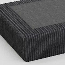 Load image into Gallery viewer, 32" Beige and Black Velvet Ottoman

