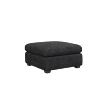 Load image into Gallery viewer, 32" Beige and Black Velvet Ottoman
