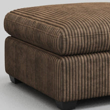 Load image into Gallery viewer, 32" Beige and Black Velvet Ottoman
