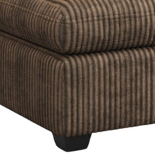 Load image into Gallery viewer, 32" Beige and Black Velvet Ottoman
