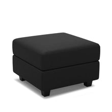 Load image into Gallery viewer, 26" Teal Blue and Black Solid Wood and Microfiber Storage Ottoman

