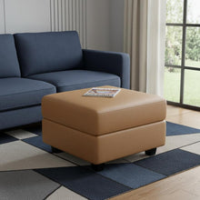 Load image into Gallery viewer, 26" Teal Blue and Black Solid Wood and Microfiber Storage Ottoman
