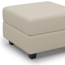 Load image into Gallery viewer, 26" Teal Blue and Black Solid Wood and Microfiber Storage Ottoman
