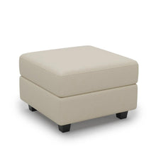 Load image into Gallery viewer, 26" Teal Blue and Black Solid Wood and Microfiber Storage Ottoman
