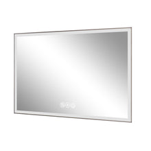 Load image into Gallery viewer, Modern LED Bathroom Vanity Mirror With Aluminum Frame, 45° Beveled Lights, Anti Fog - Silver
