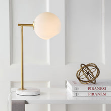 Load image into Gallery viewer, 21" White Round Globe Lamp With Globe Shade
