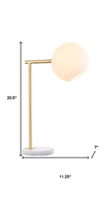 Load image into Gallery viewer, 21" White Round Globe Lamp With Globe Shade
