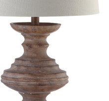 Load image into Gallery viewer, 27" Brown Urn Bedside Lamp With Drum Shade
