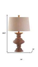 Load image into Gallery viewer, 27" Brown Urn Bedside Lamp With Drum Shade
