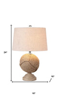 Load image into Gallery viewer, 24" Brown Globe Table Lamp With Drum Shade
