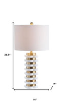 Load image into Gallery viewer, 27" White Novelty Table Lamp With Drum Shade
