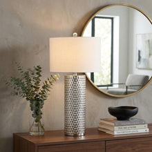 Load image into Gallery viewer, 30" Silver Table Lamp With Drum Shade
