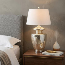 Load image into Gallery viewer, 31" Silver Novelty Table Lamp With Drum Shade
