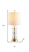 Load image into Gallery viewer, 21" Gold Globe Table Lamp With Drum Shade
