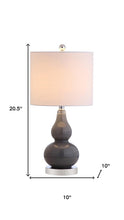 Load image into Gallery viewer, 21" Silver Gourd Table Lamp With Drum Shade
